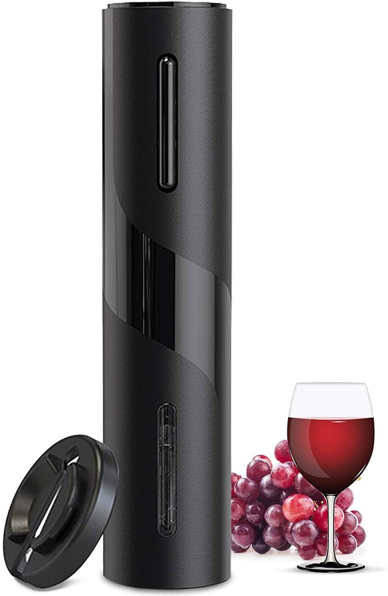 Deoxys Deoxys Electric Wine Bottle Opener Automatic Electric Wine Bottle Corkscrew Opener with Foil Cutter One Click Reusable Wine Bottle Opener Black  - Image 1