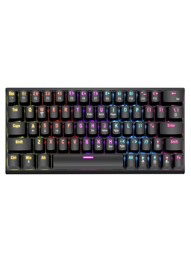 BAJEAL Mechanical Keyboard 63-key Gaming Keyboard High-quality Blue Switches Durable and Compact Design Various RGB Backlit 17 Lighting Modes Ergonomic and User-centered for Windows Mac OS Linux and More - Image 1