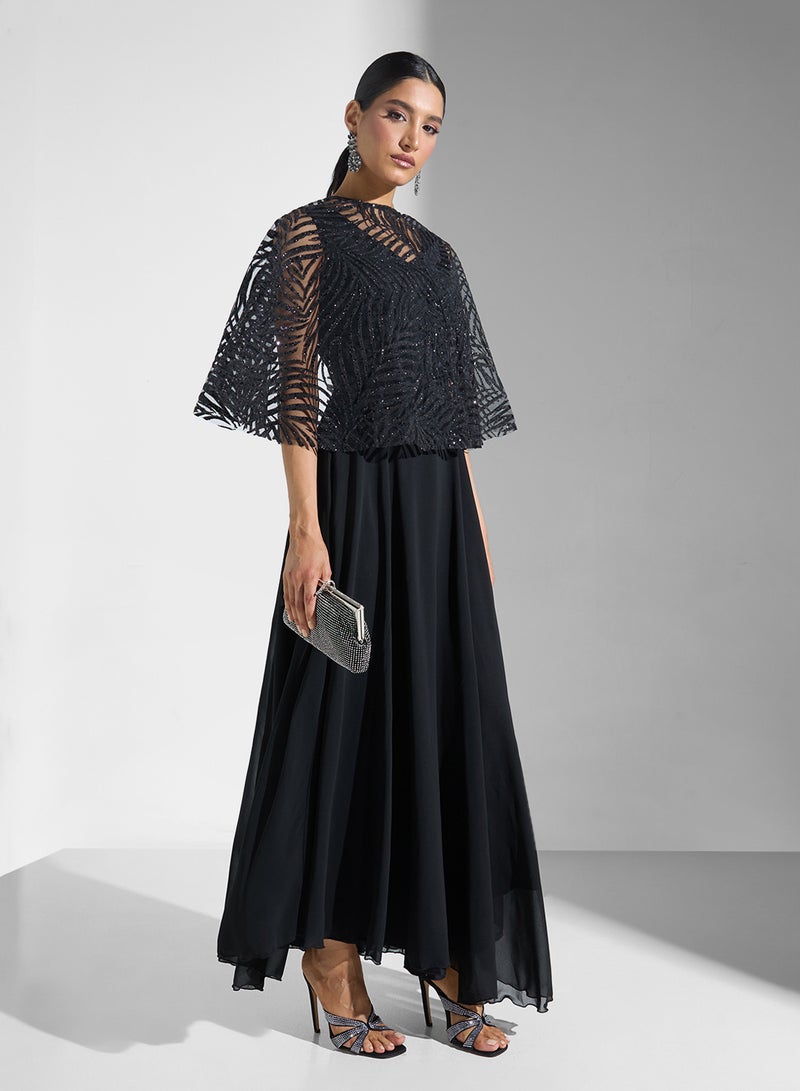 خزانة فستان سهرة بعباءة لامعة - Image 4