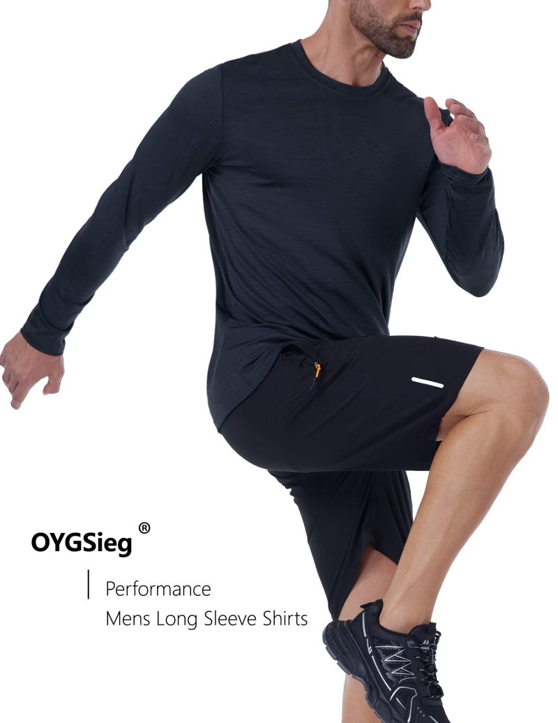 OYGSieg 6 Pack Men's Quick Dry Long Sleeve Shirts UPF 50+ UV Sun Protection SPF Moisture Wicking T-Shirt for Casual Workout BXL - Image 3