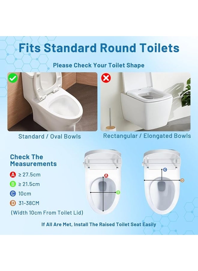 Raised Toilet Seat with Safety Handles, 4-Inch Elevated Toilet Seat Riser for Seniors and Adults, Adjustable Mobility Support for Standard Round Toilets - Image 4