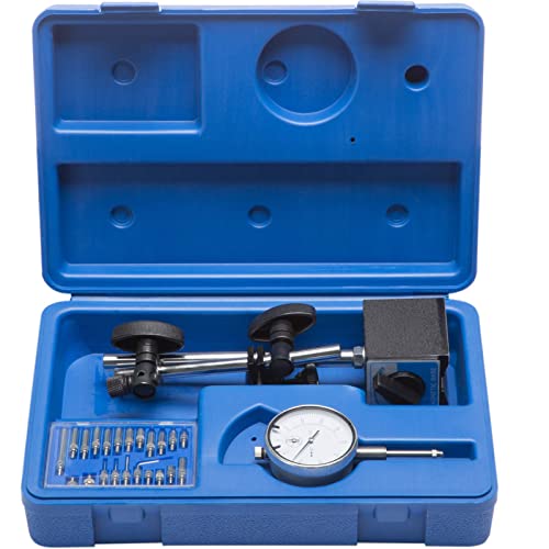 NACHEE Dial Indicator with Magnetic Base Holder Differential Backlash Gauge 0-1.0" Tester Gage Gauge Fine Adjustable Long Arm 0.001" Precision 11 - Image 3