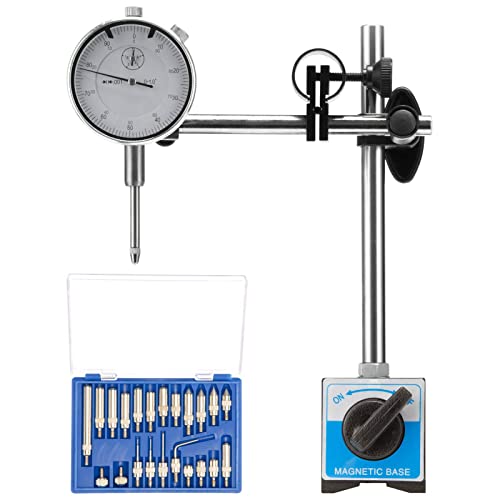 NACHEE Dial Indicator with Magnetic Base Holder Differential Backlash Gauge 0-1.0" Tester Gage Gauge Fine Adjustable Long Arm 0.001" Precision 11 - Image 2