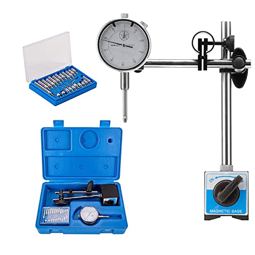 NACHEE Dial Indicator with Magnetic Base Holder Differential Backlash Gauge 0-1.0" Tester Gage Gauge Fine Adjustable Long Arm 0.001" Precision 11 - Image 1