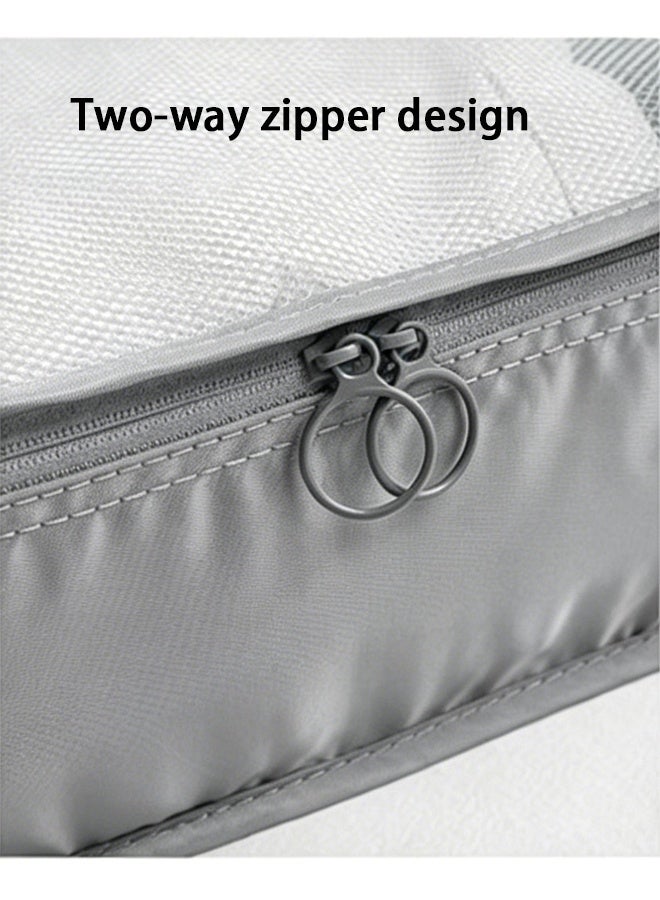 Hanayo 10 Pieces Luggage Organizer Set, Travel Luggage Organizer, Travel Packing Set, Large Capacity Storage Bag, Waterproof Travel Storage Bag (Grey) - Image 3