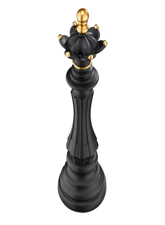 Navaris Chess Statue Decor Piece - 14.5" Tall Decorative Resin Sculpture - Large Game Figure Decoration Ornament for Home, Office, Study - Black Queen - Image 5