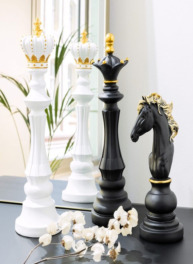 Navaris Chess Statue Decor Piece - 14.5" Tall Decorative Resin Sculpture - Large Game Figure Decoration Ornament for Home, Office, Study - Black Queen - Image 2
