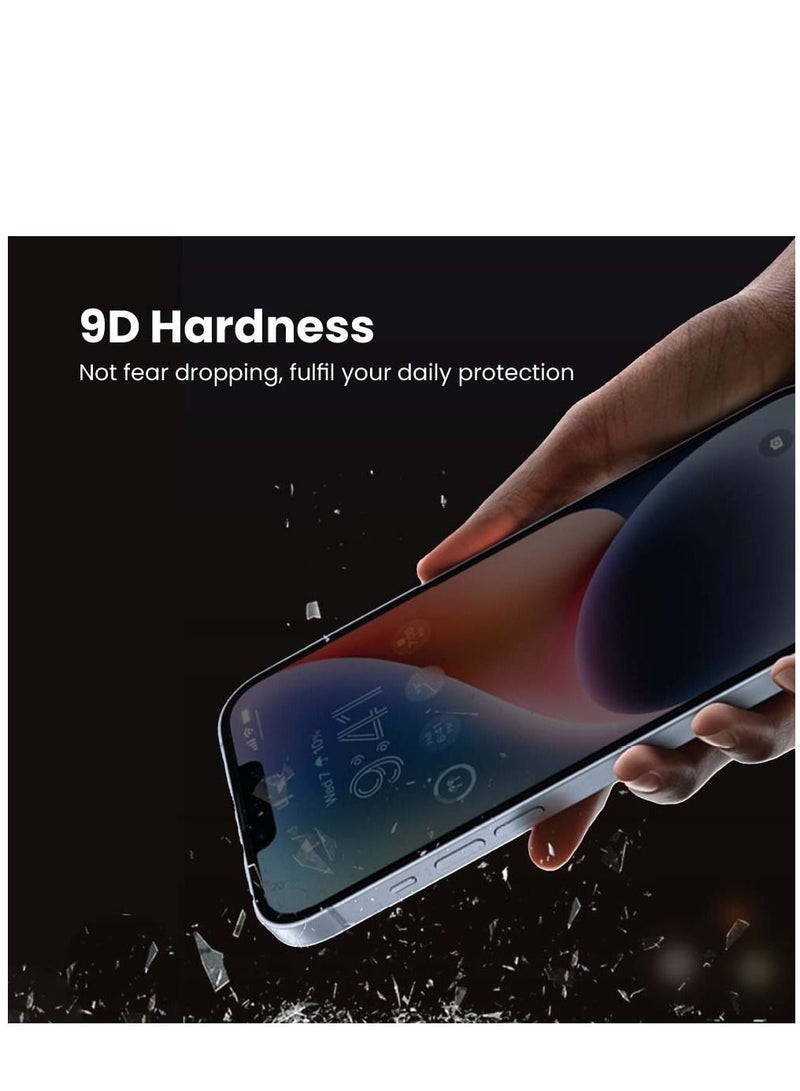 Brave حماية شاشة الخصوصية لجهاز آيفون 14 برو ماكس 6.7 بوصة 9H زجاج مقسى مضاد للتجسس تغطية من الحافة إلى الحافة خالية من الفقاعات، وضوح عالي، مضاد للخدش، مضاد للكسر، تركيب سهل يشمل صينية محاذاة سهلة - Image 4