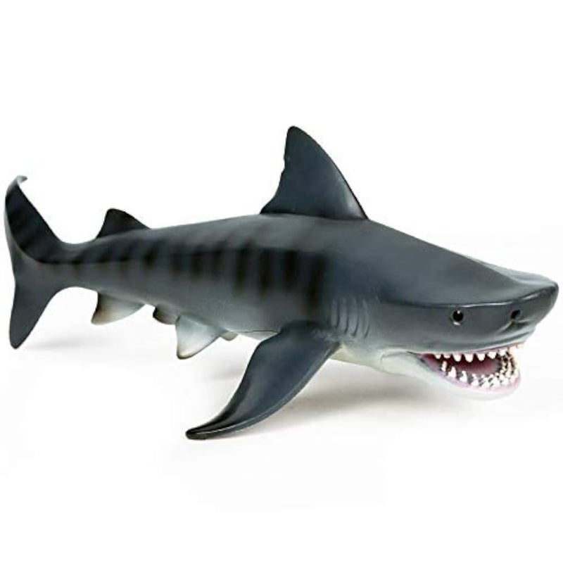 EOIVSH 11 Inch Large Tiger Shark Toy Plastic Ocean Animal Figurine Realistic Sea Creature Figure Educational Toy Great for Bath Pool Cake Topper Party Favor - Image 2