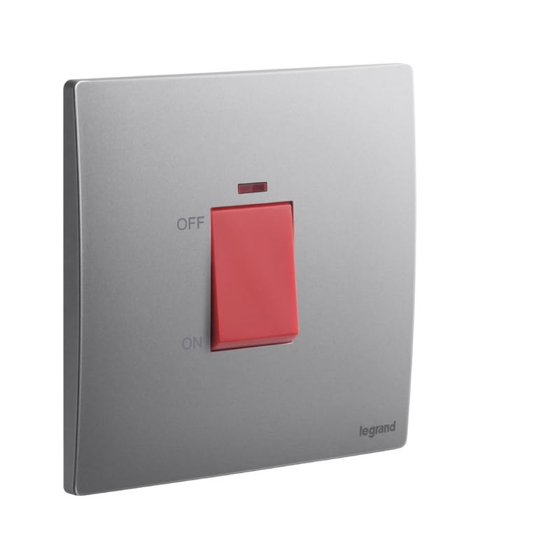 Legrand Mallia Senses 45A Double Pole Switch with Indicator