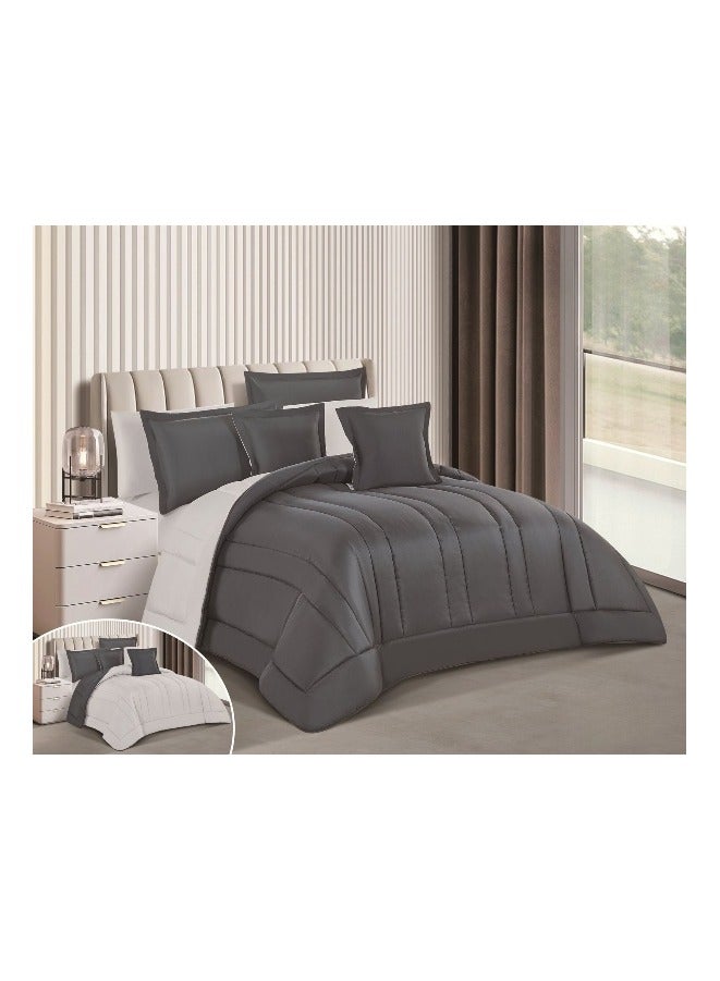 Double-sided double-sided plain bed quilt cover, made up of 8 microfiber pieces, size 240X260
