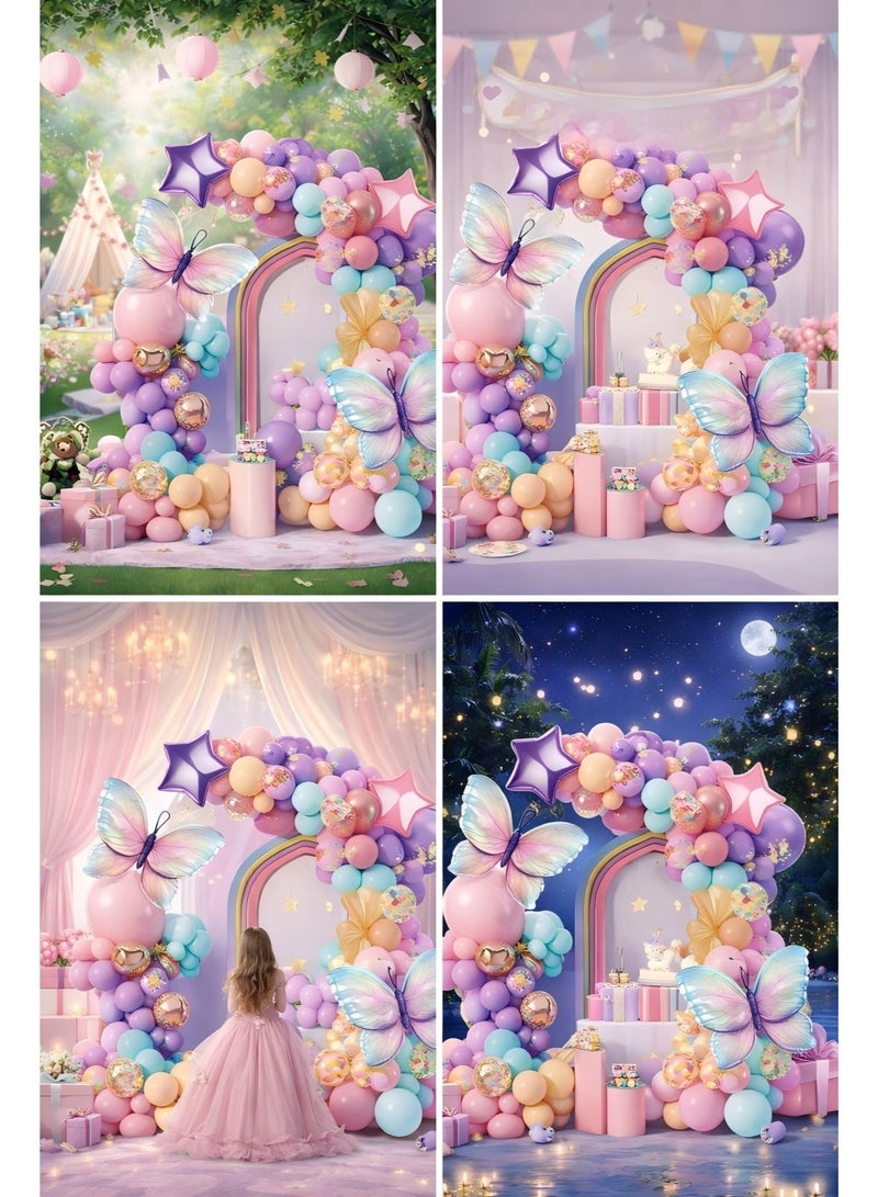 118pcs Butterfly Unicorn Color Balloon Garland Arch Kit, Pastel Macaron Balloons for Girls Birthday, Baby Shower & Fairy Party Decorations - Image 3