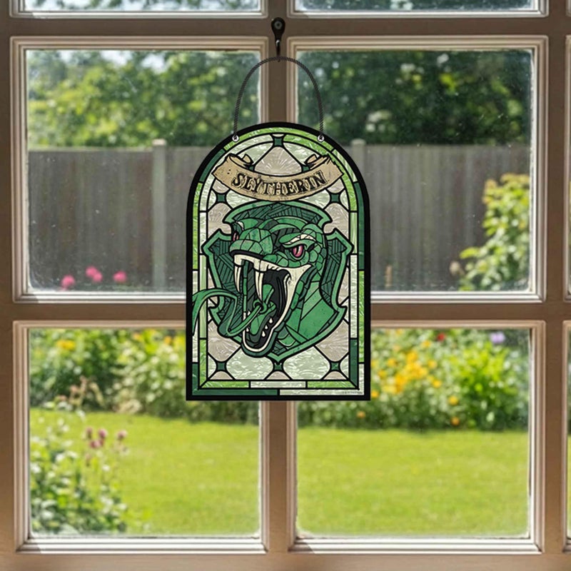 Open Road Brands Harry Potter Slytherin Crest Hanging Acrylic Wall Decor - Beautiful Slytherin Wall Art for Home - Image 5