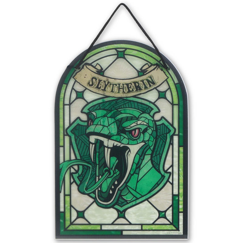Open Road Brands Harry Potter Slytherin Crest Hanging Acrylic Wall Decor - Beautiful Slytherin Wall Art for Home - Image 1