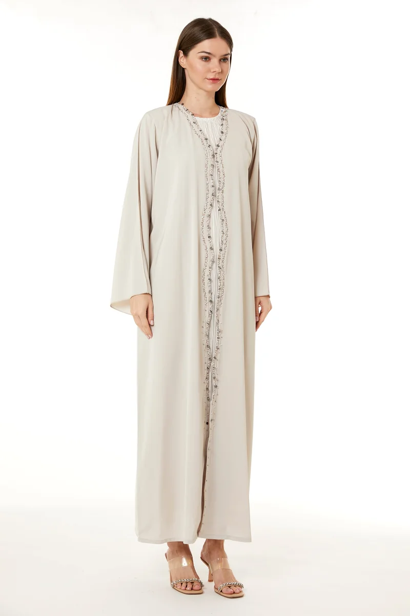Moistreet Embellished Flared Sleeve Abaya