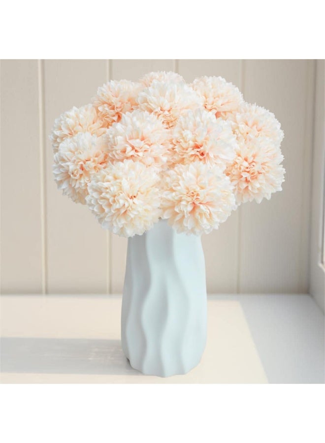 SHINE-CO LIGHTING Artificial Chrysanthemum Ball Flowers Hydrangea Bouquet 10pcs Gift for Important People Glorious Moral for Home Office Coffee House Parties and Wedding (Champagne Pink) - Image 1