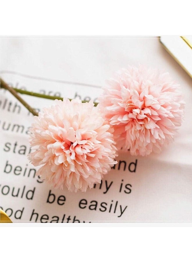 SHINE-CO LIGHTING Artificial Chrysanthemum Ball Flowers Hydrangea Bouquet 10pcs Gift for Important People Glorious Moral for Home Office Coffee House Parties and Wedding (Champagne Pink) - Image 5