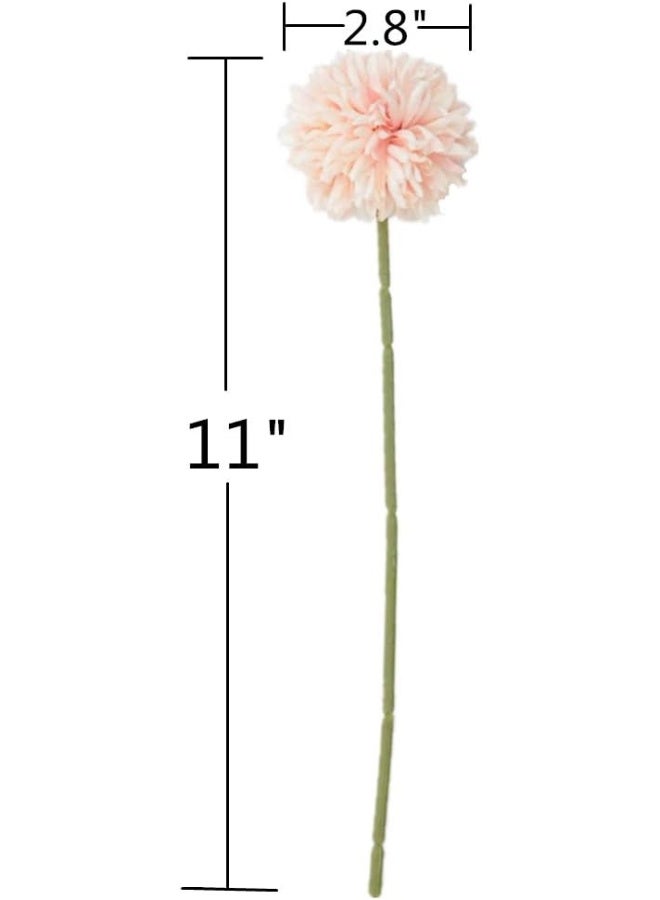 SHINE-CO LIGHTING Artificial Chrysanthemum Ball Flowers Hydrangea Bouquet 10pcs Gift for Important People Glorious Moral for Home Office Coffee House Parties and Wedding (Champagne Pink) - Image 2