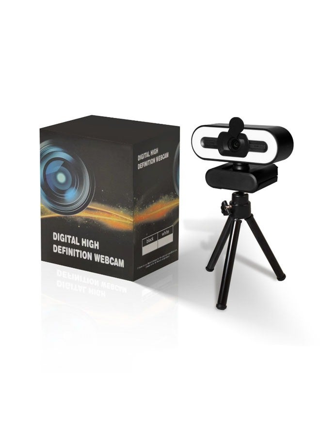 general 4K Webcam, 1080P 4K Full HD Webcam with Ring Fill Light Laptop Computer Live Video Webcam with Microphone Rotatable Webcam with Stand HD Streaming Webcam - Image 1