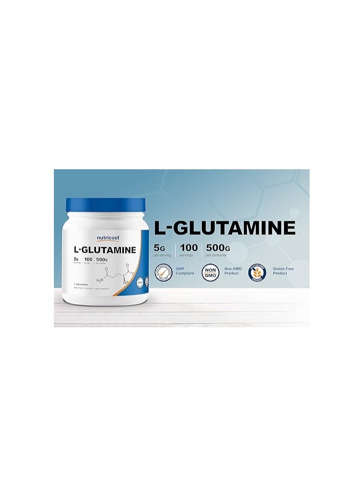 مسحوق الجلوتامين إل من نيوتريكوست (500 جرام) بدون نكهة - خالٍ من الجلوتين وغير معدّل وراثيًا، 100 وجبة - Image 4