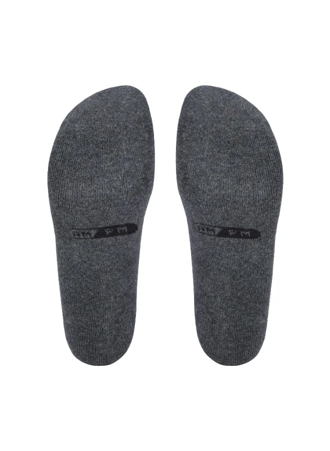 Ampm  Mens Cotton-blended Low cut Sneaker Socks (PACK OF 6) Double cushioned Sole, Ultra-Soft touch, Secure Gentle Grip, Reinforced stitch, Skin Friendly - GREY  | Best Price UAE