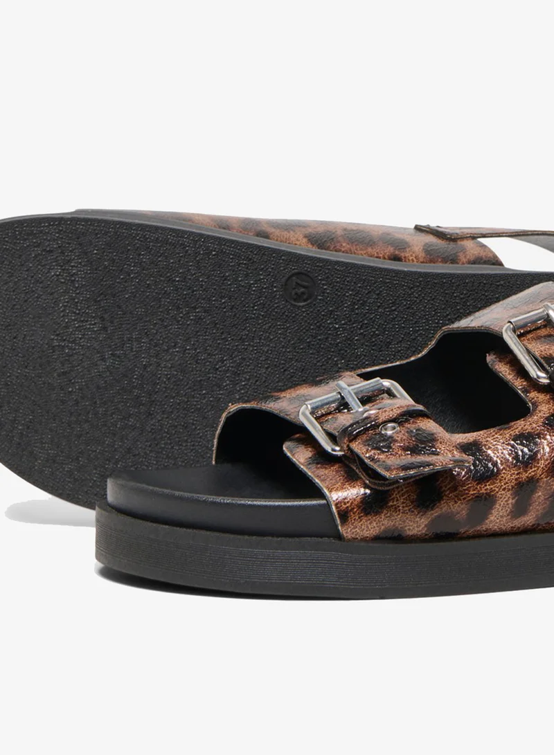 Only  Leopard Print Buckle Sandals for Women | Best Price UAE