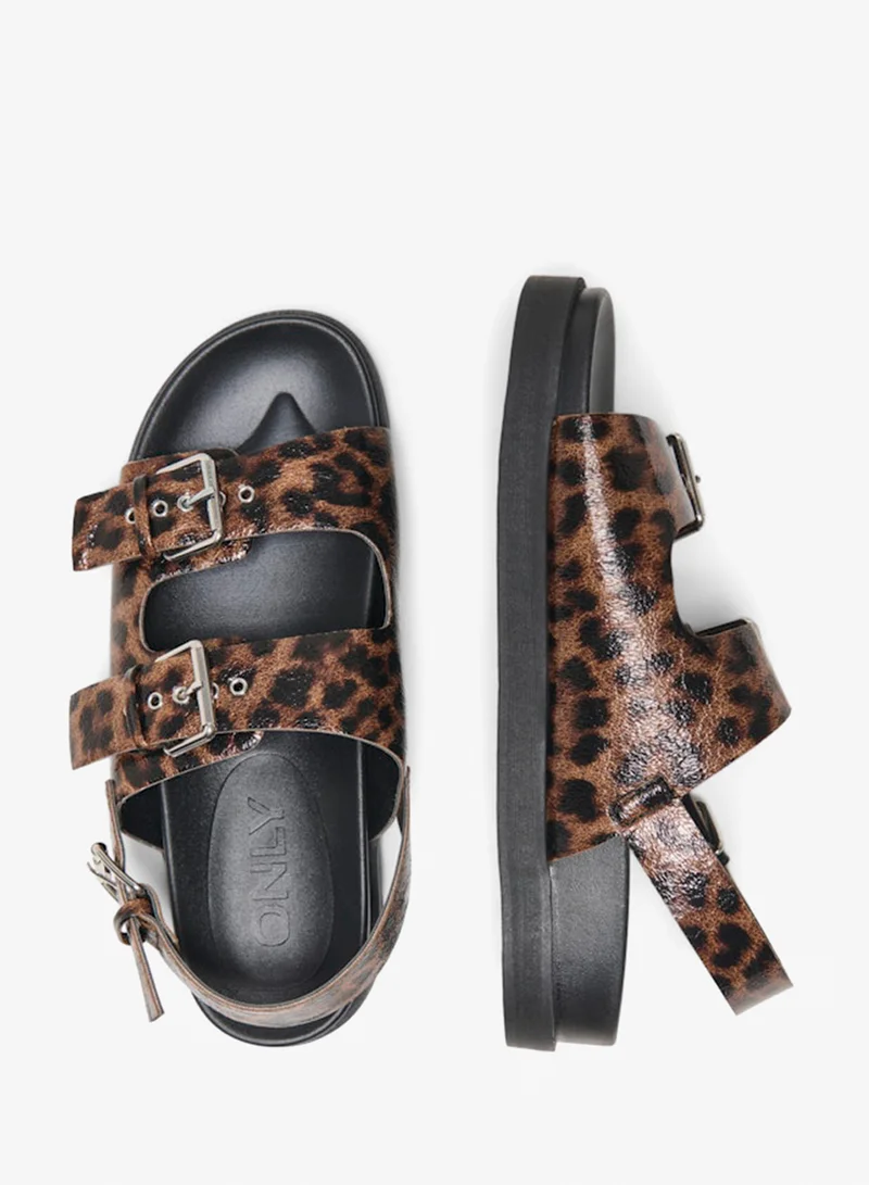 Only  Leopard Print Buckle Sandals for Women | Best Price UAE