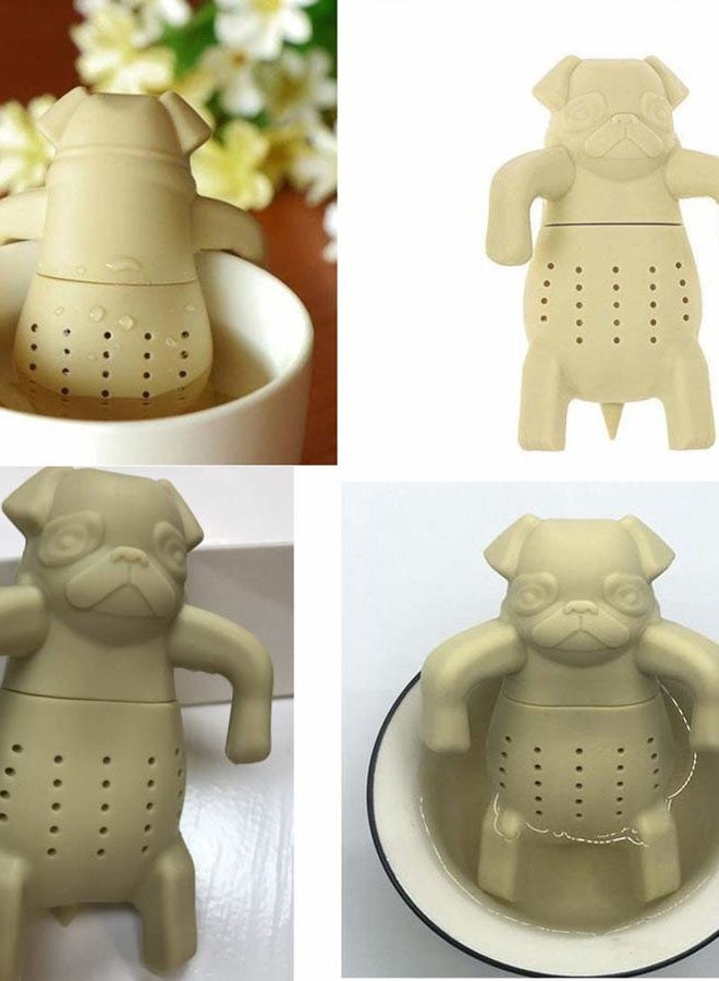 ARTIWARE Dog Pug Shape Tea Infuser Loose Leaf Strainer Herbal & Fruit Tea Filter Diffuser Food Grade Silicone Add fun to tea time - Image 2