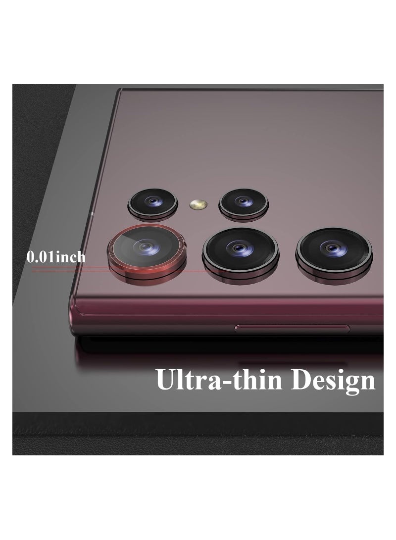ELTRAZONE ELTERAZONE Compatible With Samsung Galaxy S22 Ultra Camera Lens Protector, Aluminum Alloy Tempered Glass, [Installation Frame] with Camera Screen Protector for S22 Ultra 5G (Burgundy) - Image 5