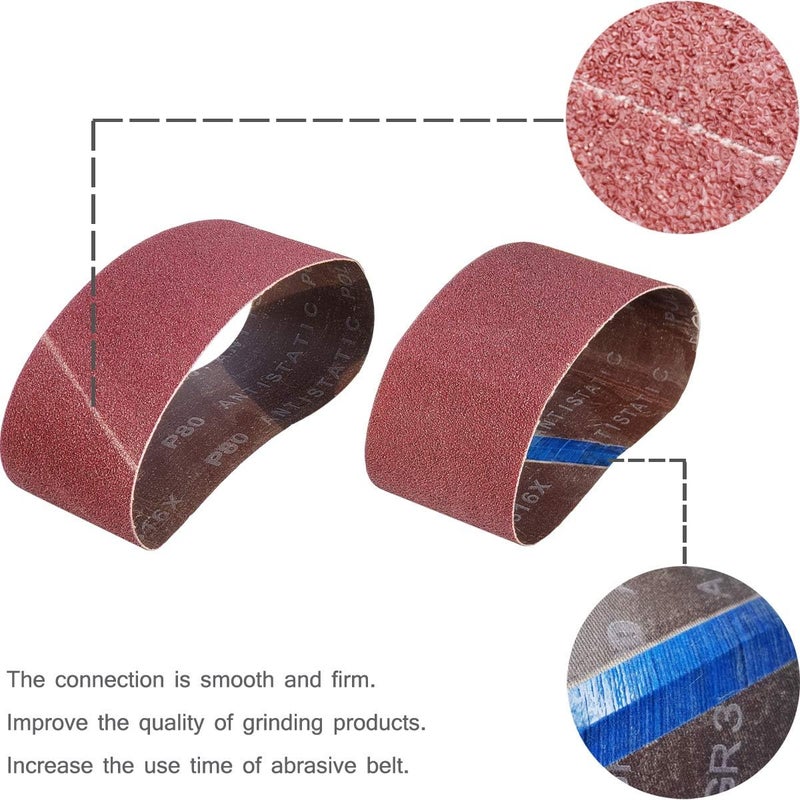 SACKORANGE 20 PCS 3 inch x 18 inch Abrasive Sanding Belts - 5 Each of 40 80 120 240 Grit Aluminum Oxide Sanding Belts For Belt sander (3 x 18 inch) - Image 3