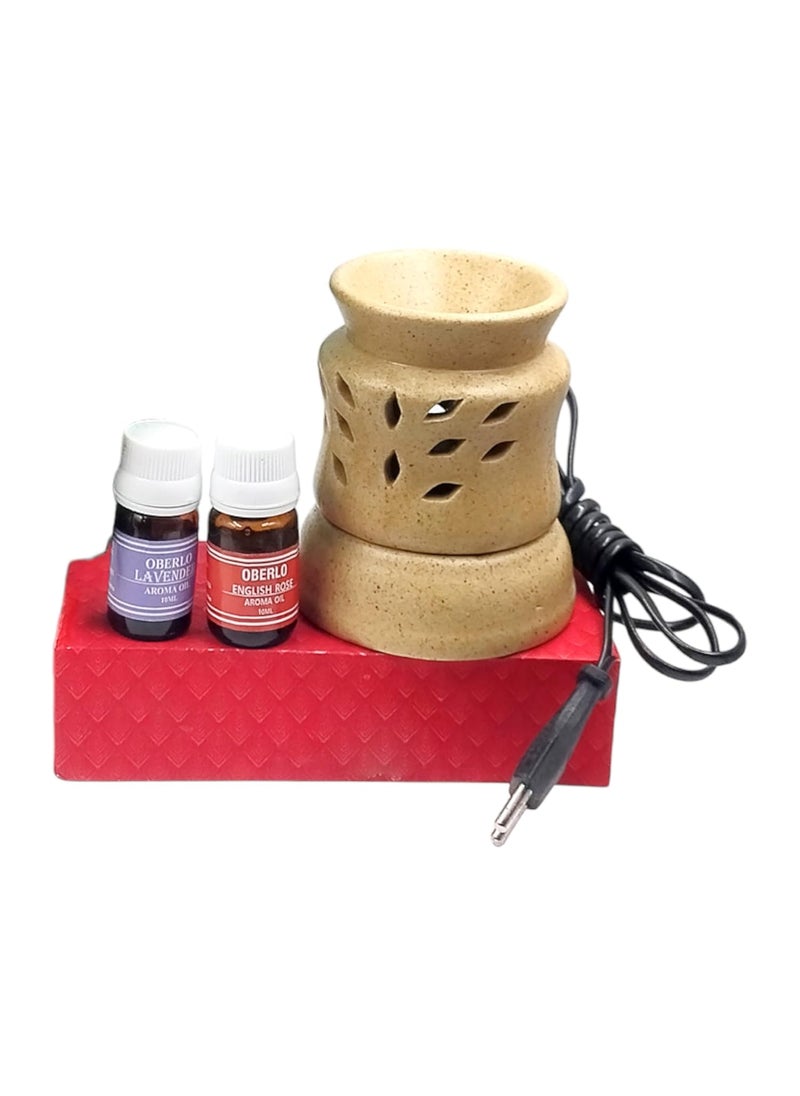 Oberlo Oberlo Electric Diffuser Aroma Burner Oil Burner for Home with Aroma Oils RoseLavendar 20 ml Oil  - Image 2