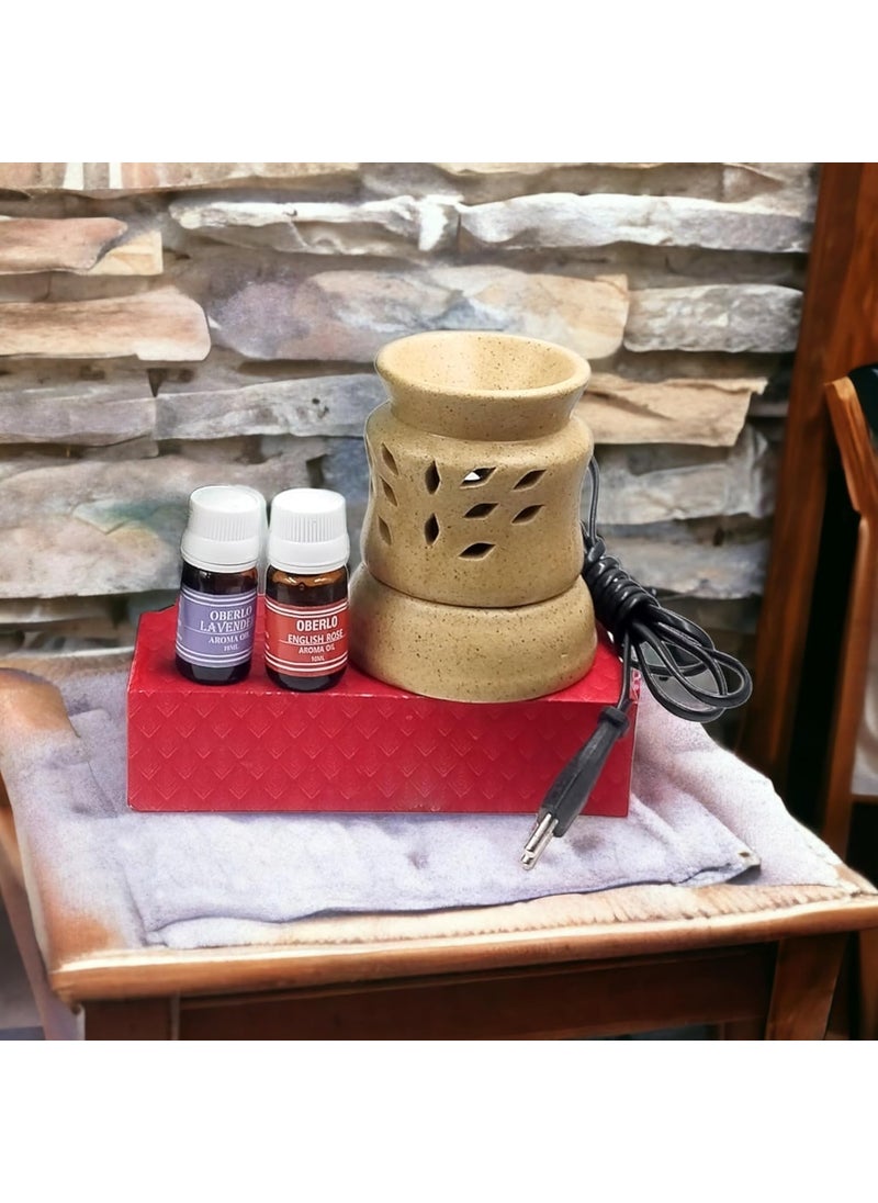 Oberlo Oberlo Electric Diffuser Aroma Burner Oil Burner for Home with Aroma Oils RoseLavendar 20 ml Oil  - Image 3