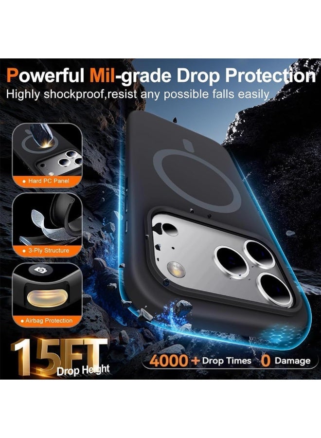 سيليكون غطاء سيليكون مغناطيسي فاخر متوافق مع سلسلة iPhone iPhone 17 Pro Max باللون الأرجواني - مقاوم للصدمات، نحيف، ناعم الملمس مع دعم الشحن اللاسلكي المغناطيسي - Image 4