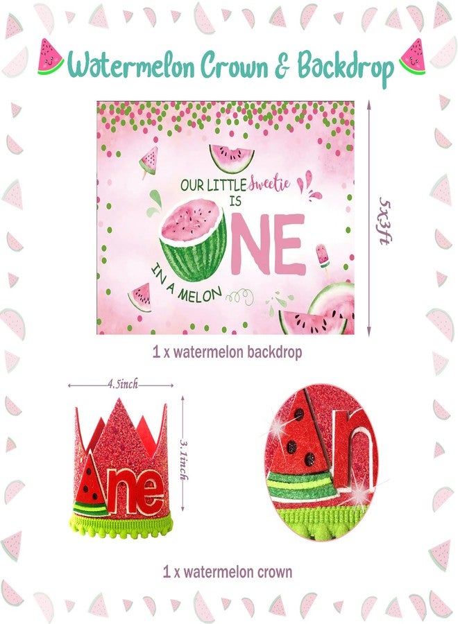 Hombae One In A Melon Party Decorations, Watermelon 1st Birthday Party Decorations Balloon Garland Highchair Photo Banner Box Crown Poster One Little Sweetie Is One In a Melon Pink Green Red - Image 3