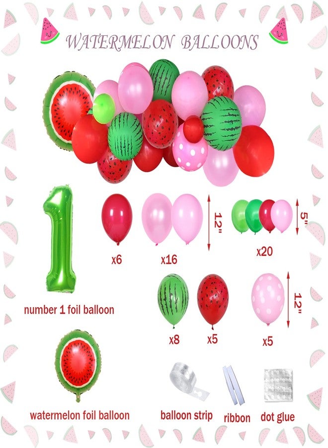 Hombae One In A Melon Party Decorations, Watermelon 1st Birthday Party Decorations Balloon Garland Highchair Photo Banner Box Crown Poster One Little Sweetie Is One In a Melon Pink Green Red - Image 4