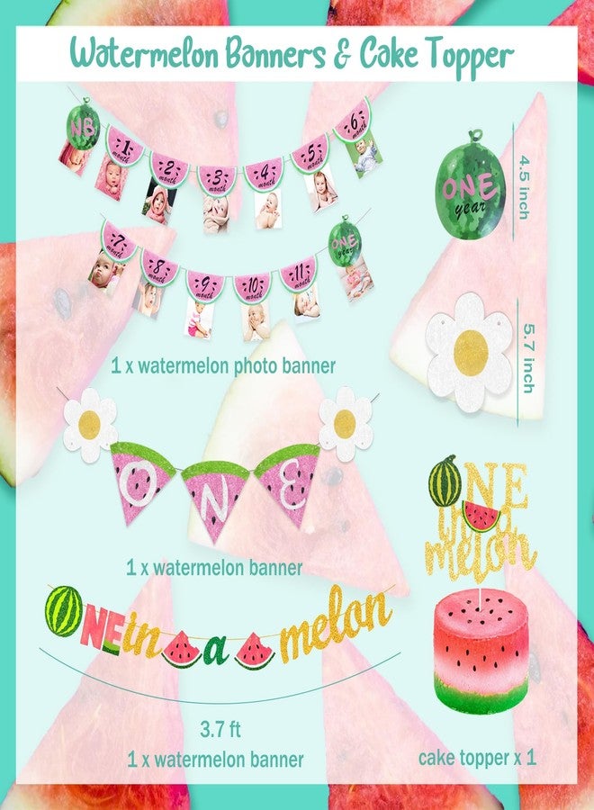 Hombae One In A Melon Party Decorations, Watermelon 1st Birthday Party Decorations Balloon Garland Highchair Photo Banner Box Crown Poster One Little Sweetie Is One In a Melon Pink Green Red - Image 5