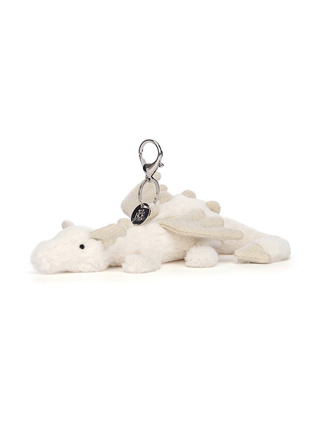 Jellycat تميمة حقيبة التنين الثلجي 5 سم - سلسلة مفاتيح تنين صغيرة محشوة مع مشبك معدني، تميمة ناعمة للحقائب، والحقائب الظهر، والأكياس والهدايا - Image 3