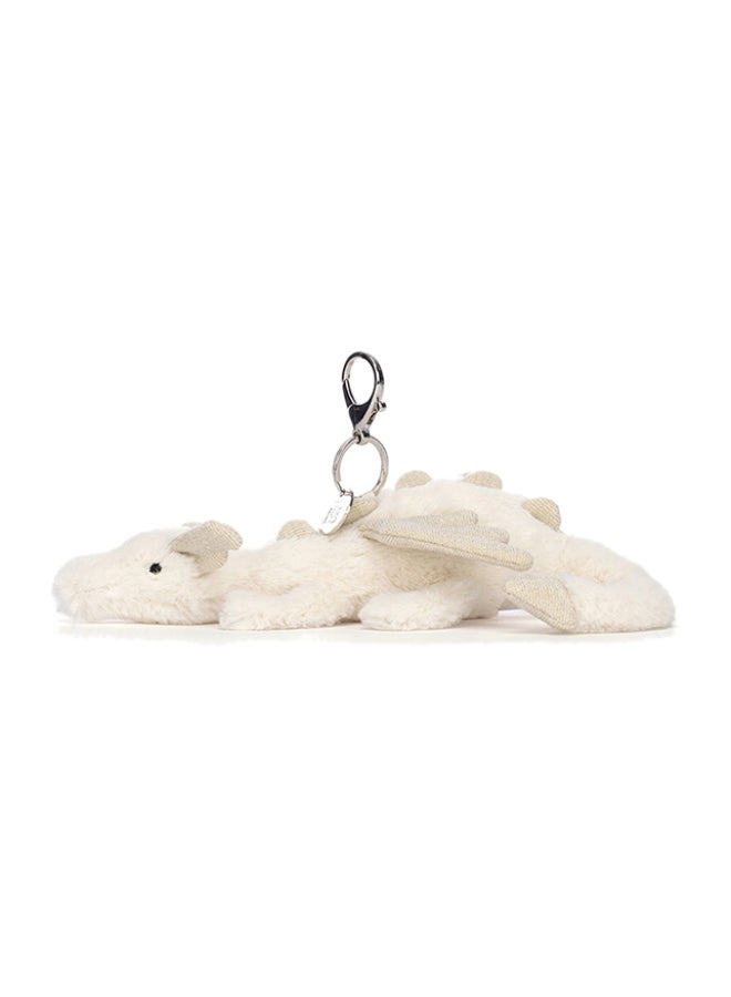 Jellycat تميمة حقيبة التنين الثلجي 5 سم - سلسلة مفاتيح تنين صغيرة محشوة مع مشبك معدني، تميمة ناعمة للحقائب، والحقائب الظهر، والأكياس والهدايا - Image 1
