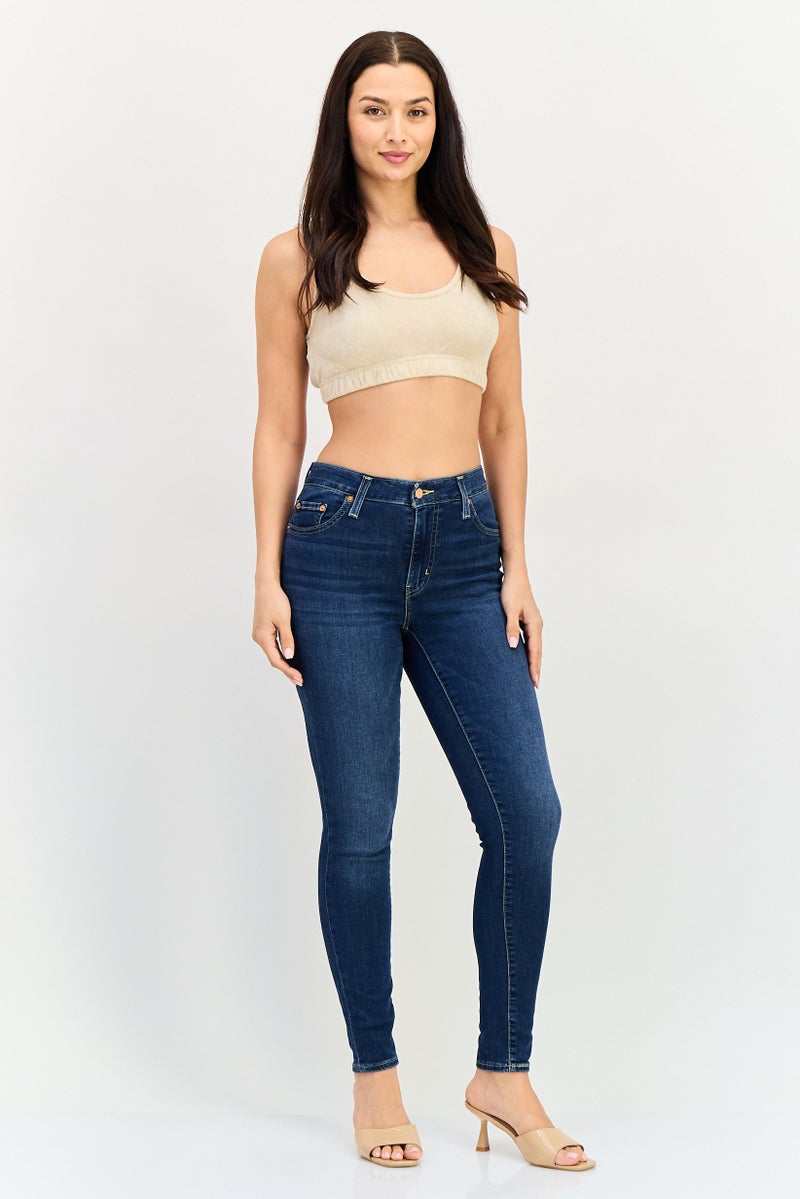 Levi's Women Skinny Fit Wash Stretchable Denim, Navy - Image 3