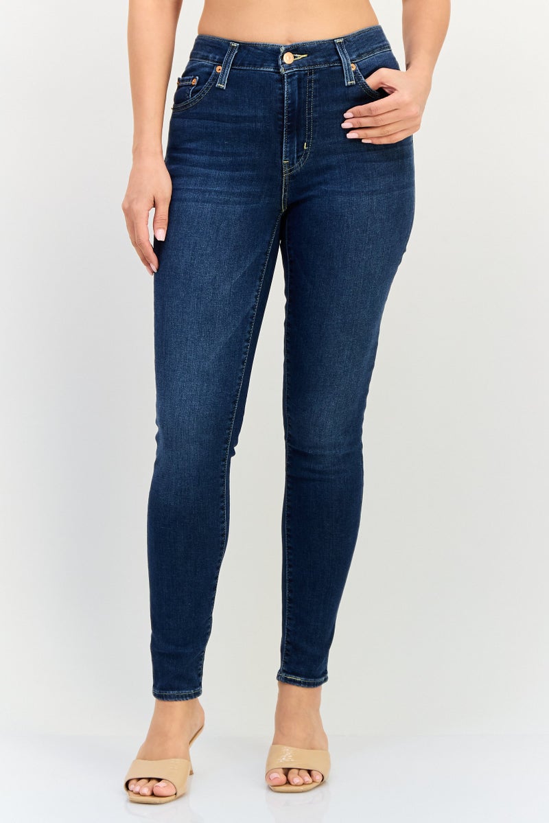 Levi's Women Skinny Fit Wash Stretchable Denim, Navy - Image 1