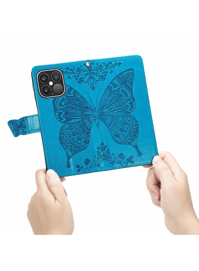 Zaboon Case For iPhone 13 Pro Butterfly Love Flower Embossed Horizontal Flip Leather Case with Bracket / Card Slot / Wallet / Lanyard - Image 5