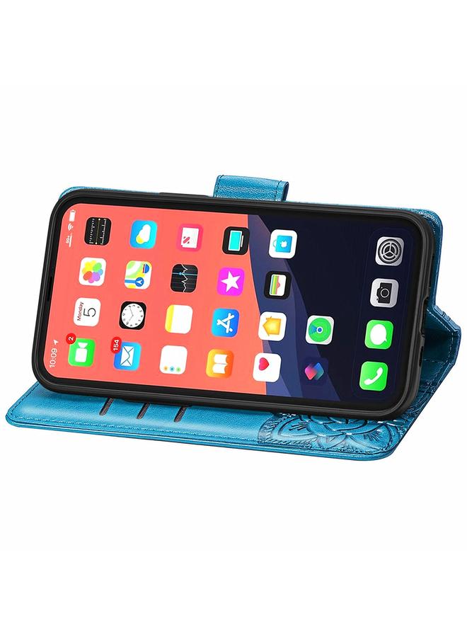 Zaboon Case For iPhone 13 Pro Butterfly Love Flower Embossed Horizontal Flip Leather Case with Bracket / Card Slot / Wallet / Lanyard - Image 4