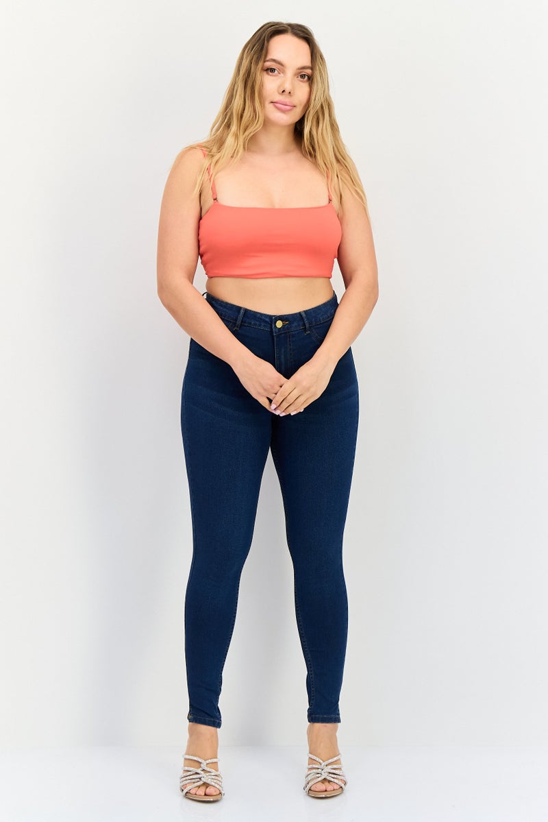 ONLY Jdy By Only Women Skinny Fit Solid Stretchable Jeans, Dark Blue - Image 2