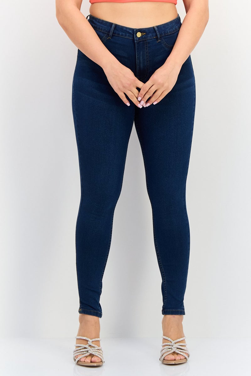 ONLY Jdy By Only Women Skinny Fit Solid Stretchable Jeans, Dark Blue - Image 1