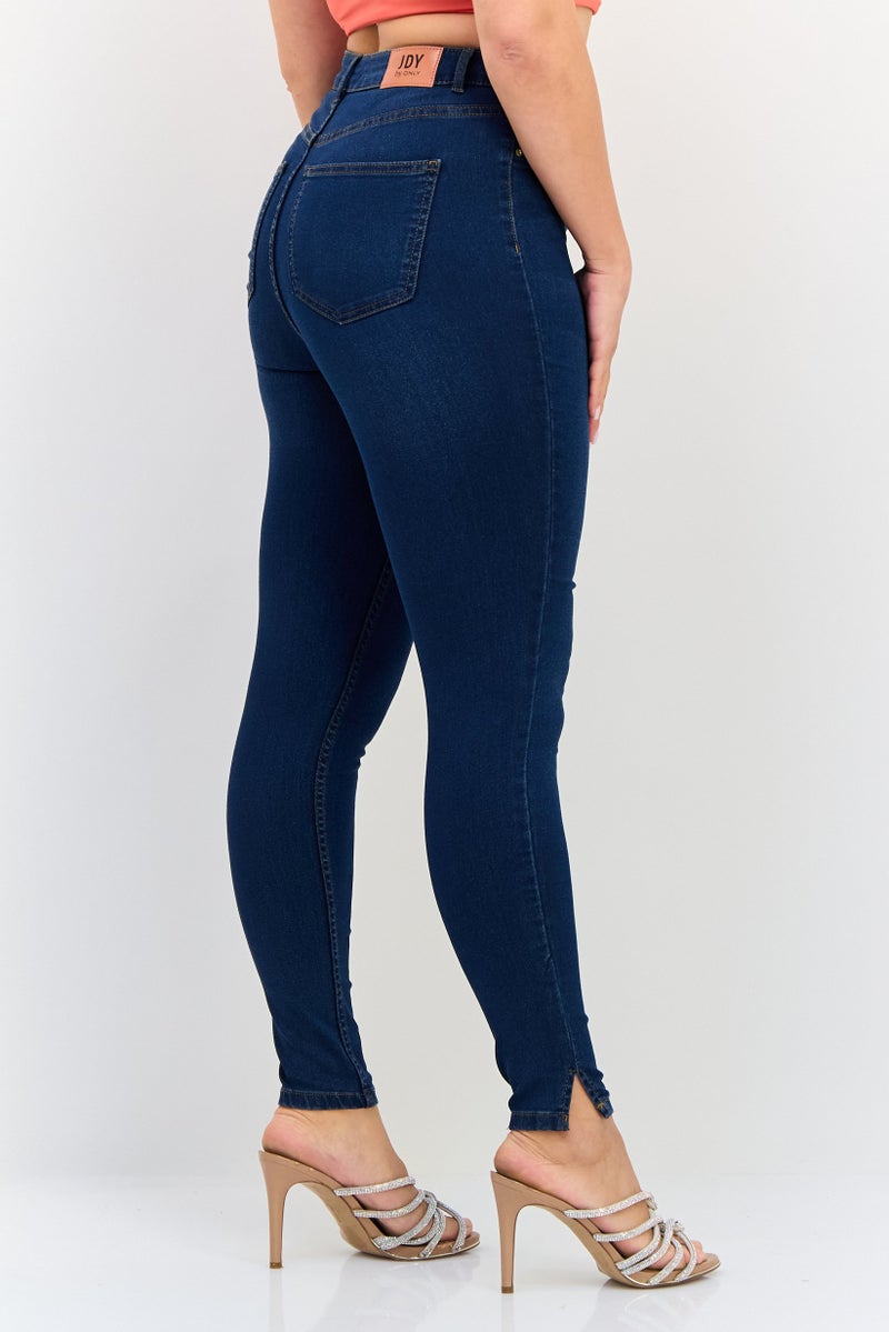 ONLY Jdy By Only Women Skinny Fit Solid Stretchable Jeans, Dark Blue - Image 3