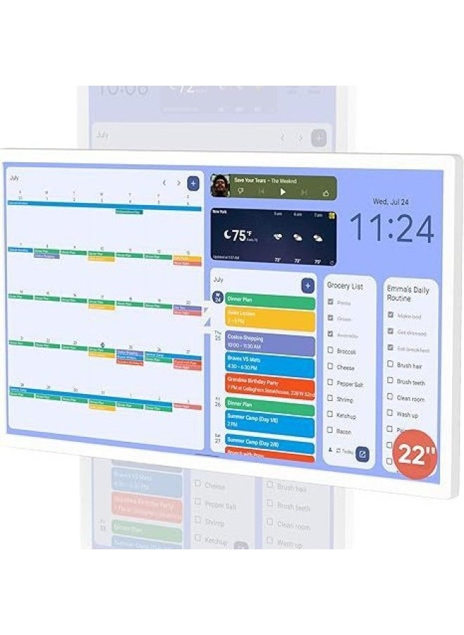 Digital Calendar Wall Hanging Touch Screen To-do List Notes Home Electronic Wall Calendar Household Table Smart Calendar-Color:21.5inch