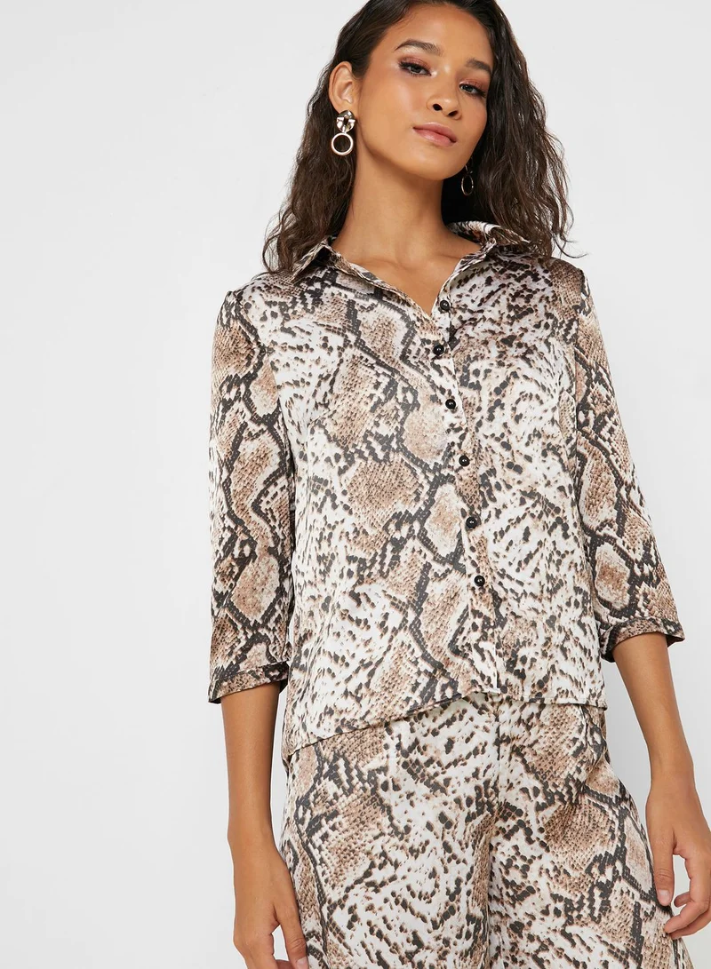 PIECES Snake Print Shirt