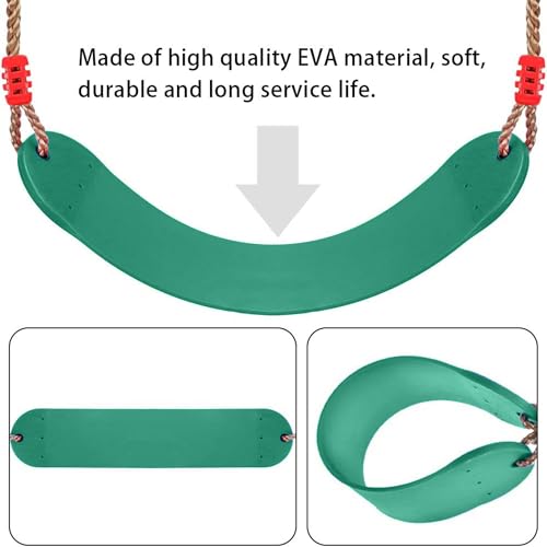 Shopster Kids Flexible Swing Seat Heavy Duty with Adjustable 79" Rope - Playground Swing Set Accessories with Snap Hooks (Colours May Vary) - Image 5