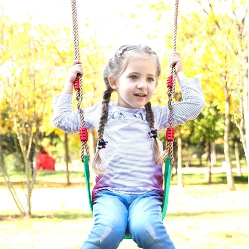 Shopster Kids Flexible Swing Seat Heavy Duty with Adjustable 79" Rope - Playground Swing Set Accessories with Snap Hooks (Colours May Vary) - Image 4
