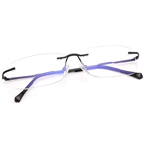 MIRYEA Rimless Clear Bifocal Reading Glasses Blue Light Blocking Readers for Men and Women Unisex Eyewear Far Near Dual-Use Lightweight Magnifying Anti Glare UV Digital Reduce Eyestrain Fashion Eyeglasses - Image 3